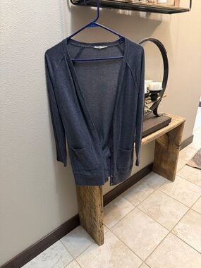 Women’s Open-Front Grey Lightweight Cardigan Sweater